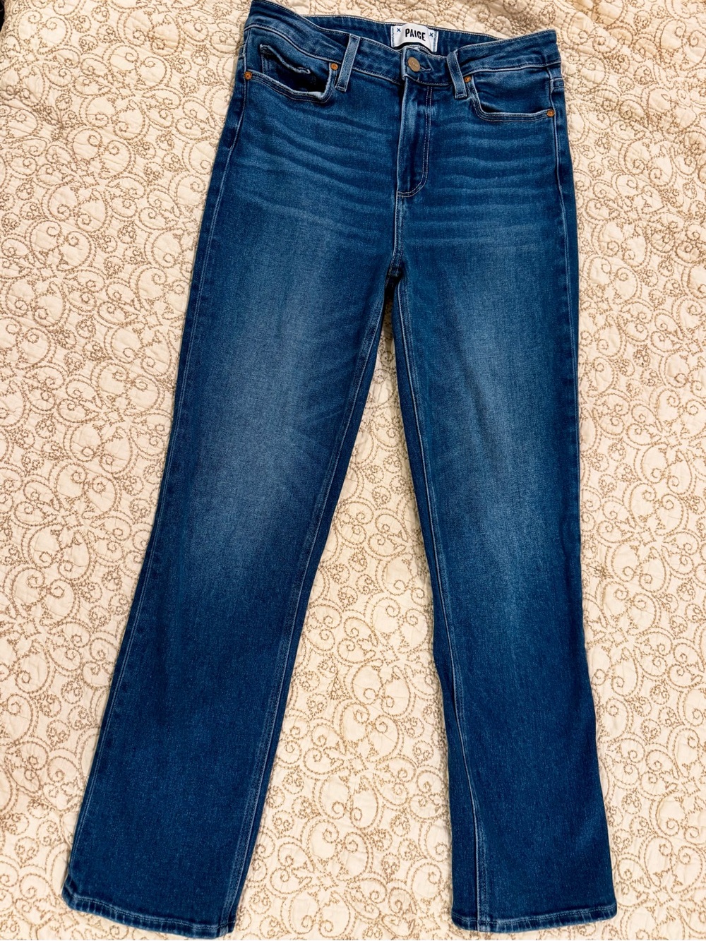 PAIGE Straight leg Jeans in Deep Indigo Wash